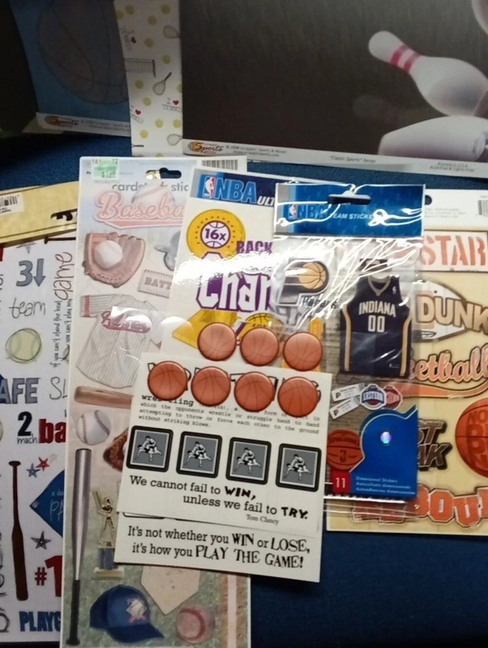 47 Pc Sports Assortment - Paper, Stamps, Embellishments